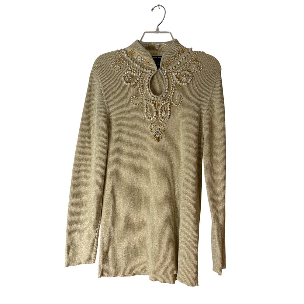Vintage Bedazzled Sparkley Keyhole Sweater